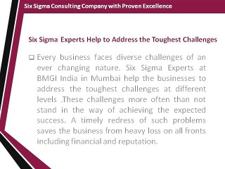 Six Sigma Consulting Company with Proven Excellence