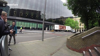 Rolf Harris arrives at Southwark Crown Court