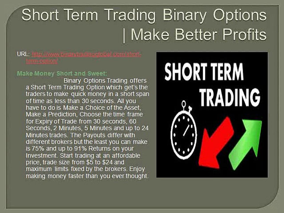 Short Term Trading Binary Options | Make Better Profits