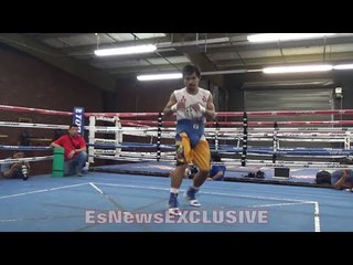 MANNY PACQUIAO SHOWS OFF FAST FOOTWORK & SHARP ANGLES!!! PRIMED 4 DAYS OUT OF BRADLEY TRILOGY!!!