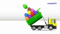 Trucks cartoon for children Surprise Eggs Learn fruits and vegetables Compilation video for kids-ursX