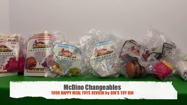 McDINO HAPPY MEAL (1990) FULL SET _ McDonald's Play Food Changes Into Dinos! _ Bin's Toy Bin-I1v_