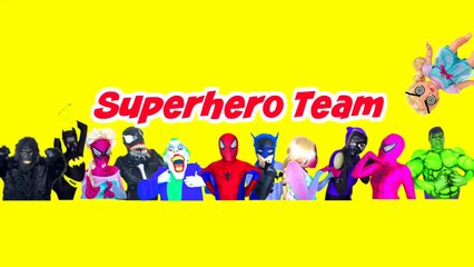 Spiderman vs Joker vs Frozen Elsa Pink Spidergirl Gets RAINBOW HAIR! - Fun Superheroes  -)-a9EMl