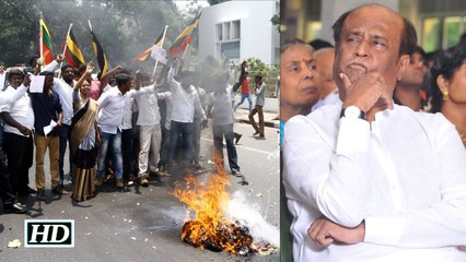 Political parties Protest against Rajinikanth's entry into politics