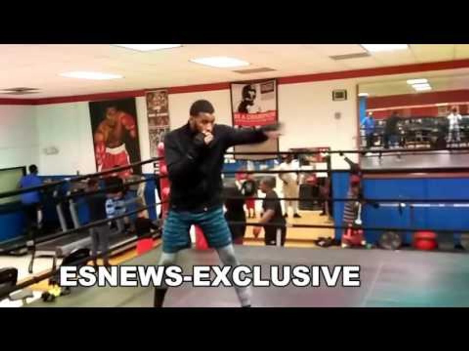 Dominic Wade Gets Ready For GGG Shadow Boxing At Sugar Ray Leonard Gym - waEsNews Boxing