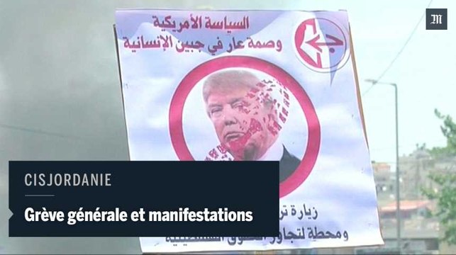 Les Palestiniens en grève pour les prisonniers à l'arrivée de Trump en Israël