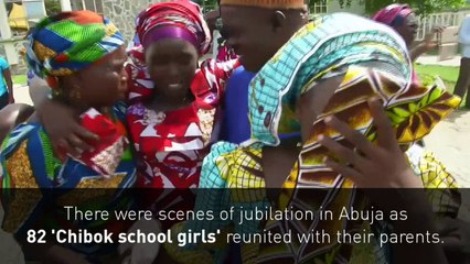 Joy as 82 Chibok school girls reunite with their families