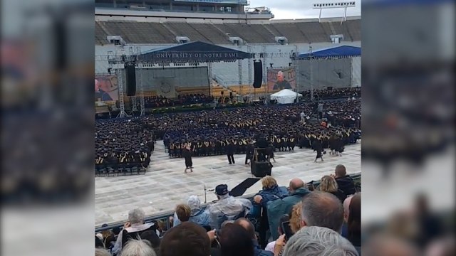 Notre Dame students walk out of Mike Pence commencement speech