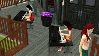 Los Sims - Dos bellezas ensayando con el piano