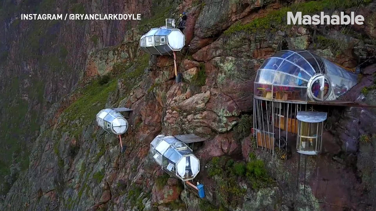 Cliffside hotel pods offer the ultimate panoramic views at terrifying heights