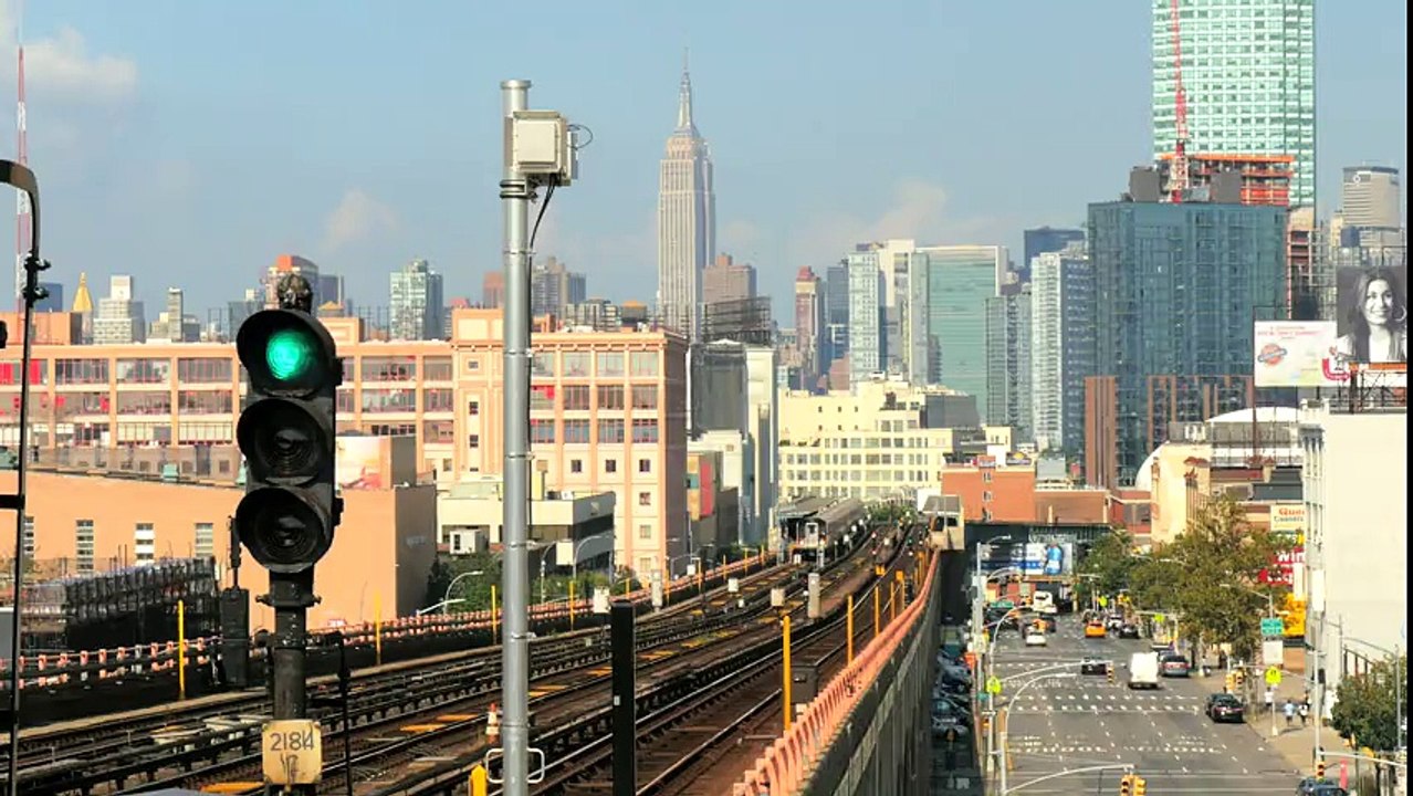 New York Train Pulling Away From Station