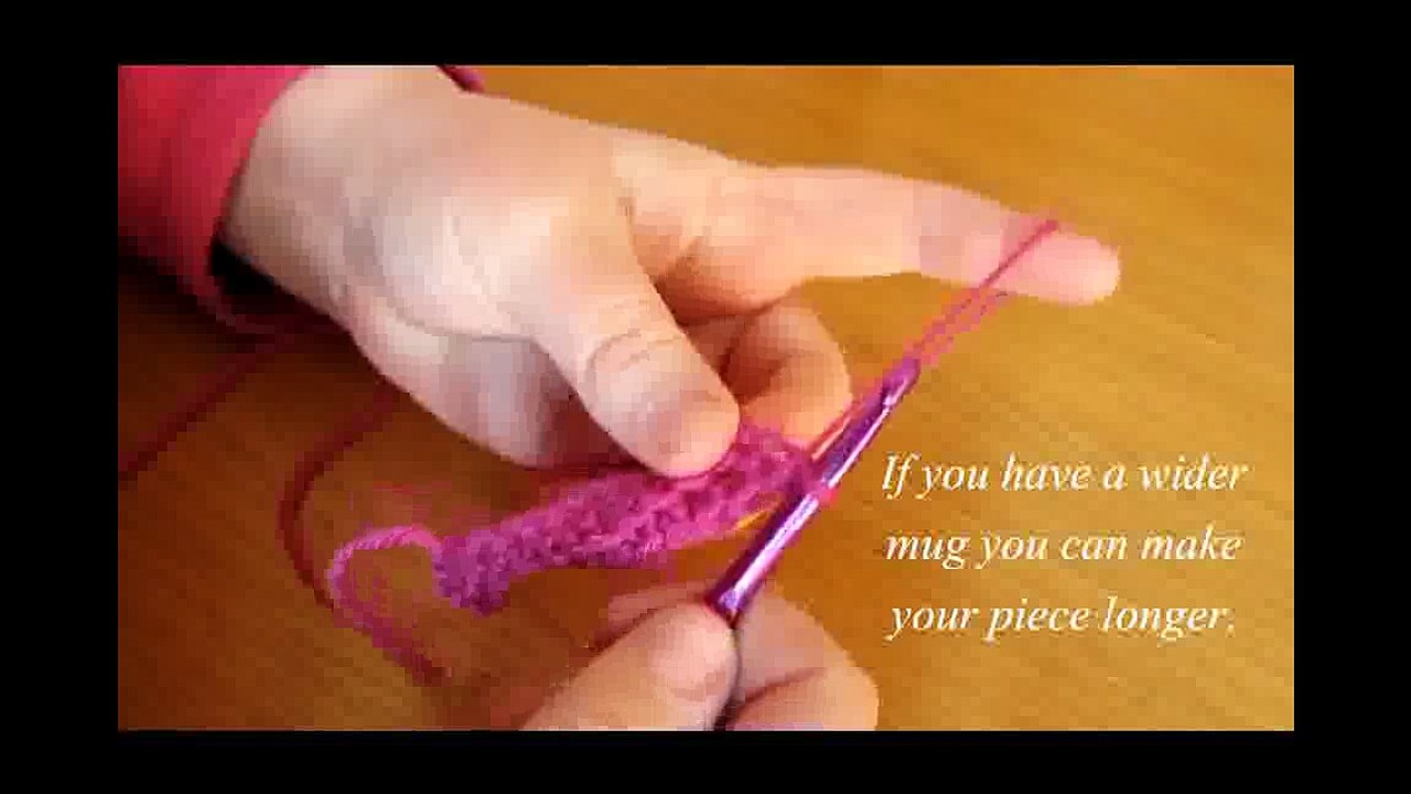 VERY EASY crochet mug cozy tutorial ribbed crochet mug cozy