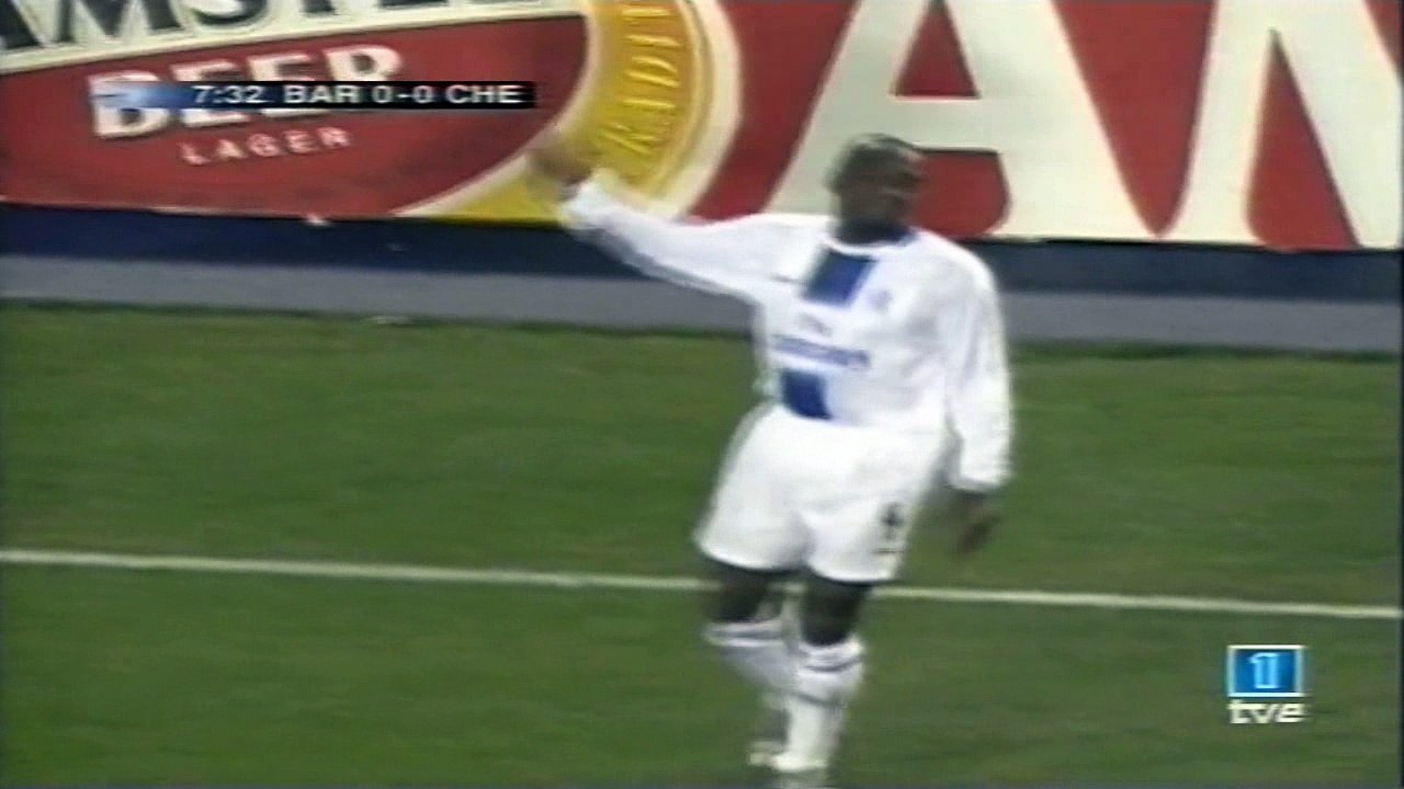 الشوط الاول مباراة برشلونة و تشلسي 2-1 ثمن نهائي عصبة الابطال 2005