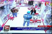 Centro de Lima: dueño de óptica intentó frenar robo de su negocio