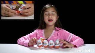 Opening KINDER EGGS with Jillian! Surprise Eggs in 4K!-bdxcN