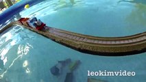 Thomas The Tank Pool Tracks Big Layout Train Crashes BoCo Bee & Shark Attack-E_mi