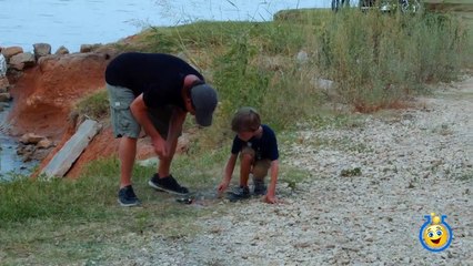 Family Fun Night Playing with Fireworks on 4th of July Lighting Parachute Fireworks & TNT Poppers-u-