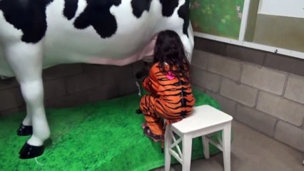 Halloween at the ZOO Animal Show Milking Cow Learn Animals for Kids-zd7OnsDG