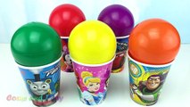 Balls Surprise Cups Disney Princess Mickey Mouse Toy Story Learn Colors Play Doh Popsicle Ice Cream-55-K