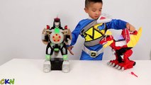 Power Rangers Dino Super Charge Rumble N Roar T-Rex Zord Toys Unboxing Playing Ckn Toys-mv