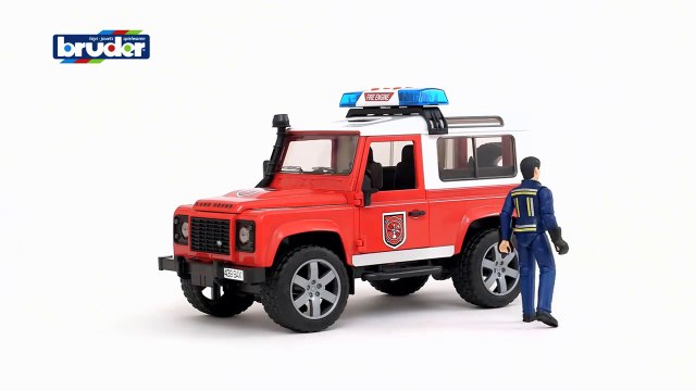 Land Rover Defender Feuerwehreinsatzwagen 02596 BRUDER Spielwaren-JmSOU