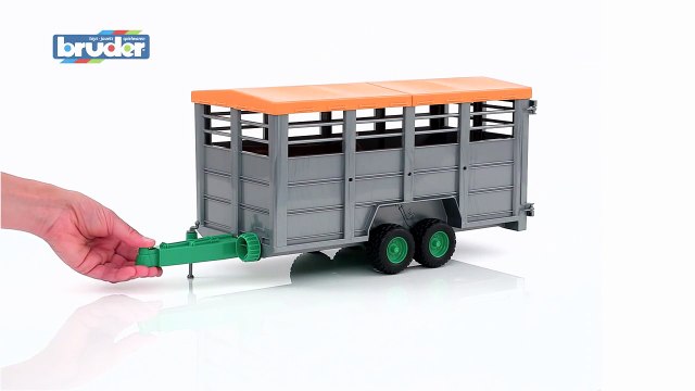Viehtransportanhänger mit 1 Kuh 02227 Bruder Spielwaren-M