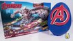 Hotwheels Avengers Tower Takeover Race Track & Play Doh Surprise Egg with Iron Man, Captain America-bknH
