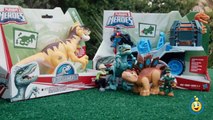 Jurassic World Toys Playskool Heroes Dino Tracker 4X4 & Dinosaur Velociraptor Raptor Figure-9JEb