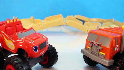 BLAZE AND THE MONSTER MACHINES Trucks Coaches Tonka Climb Overs Treader in Monster Truck Race-PM