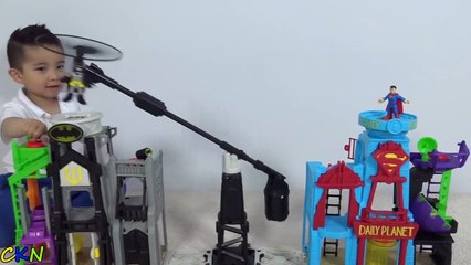 Epic Batman Superman Fight Super Hero Flight City Playset Unboxing With Ckn Toys-6