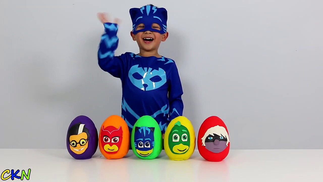 Disney PJ Masks PlayDoh Surprise Eggs Opening Fun With Catboy Gekko Owlette Ckn ToysPrOo2E