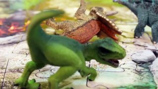 Toy Dinosaurs 4-Pack   Dinosaur Jigsaw Puzzle with Prehistoric Landscape by Schleich-Po5pqW4e