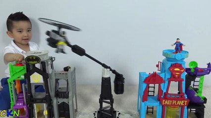 Epic Batman Superman Fight Super Hero Flight City Playset Unboxing With Ckn Toys-6qasmTvxI