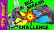 DINOSAUR Easter EGGS SMASH Challenge with Indominus, T-Rex and More Dinosaurs-oF