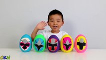 Power Rangers Ninja Steel Play-Doh Surprise Eggs Opening Morphing Fun With Ckn Toys-sk_rh70Bl