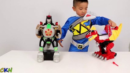 Power Rangers Dino Super Charge Rumble N Roar T-Rex Zord Toys Unboxing Playing Ckn Toys-mv_m5Zlg