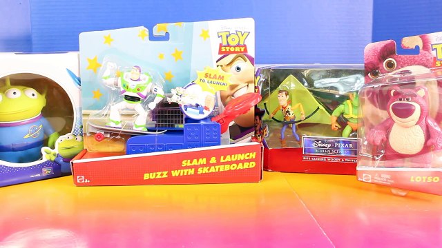 Disney Pixar Toy Story Slam And Launch Buzz Lightyear With Skateboard With Lotso Alien And Woody-rivnG