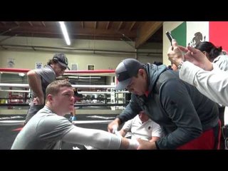 canelo alvarez getting hands wrapped in camp for amir khan EsNews Boxing