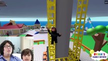Ryan And Daddy Game Night Lets Play Roblox Box Slide Down - 