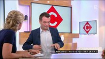 C à vous : Florian Philippot félicite Anne-Sophie Lapix pour son arrivée au 20h