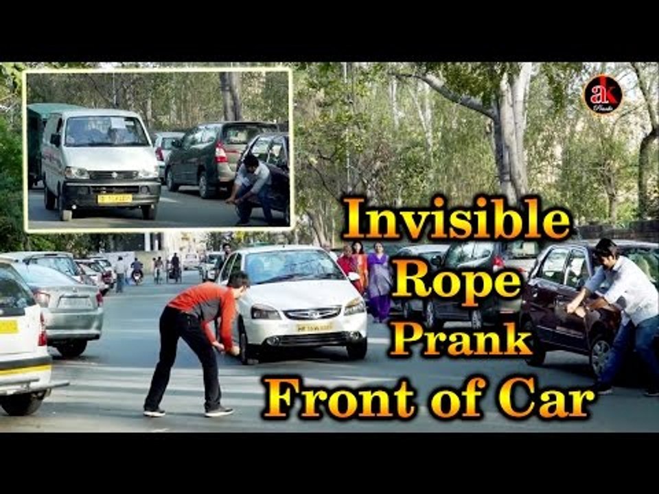 Funny Pranks - Invisible Rope Prank Front Of Car || Prank In India 2017 || Viral Invisible Ak Pranks