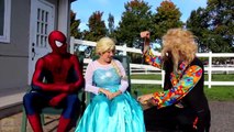 Spiderman EVIL SURPRISE! w_ Frozen Elsa Maleficent Joker Girl Spidergirl Ariel! Superheroes IRL  -)-47MkA
