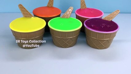 Gooey Slime Ice Cream Surprise Cups Play & Learn Colours with Playdough Ducks Fun Creative for Kids-SfJf