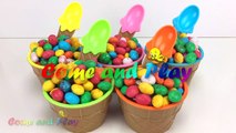 M&M Ice Cream Surprise Toys Disney Anpanman Mickey Mouse Toy Story Play Doh Learn Colors for Kids-BT