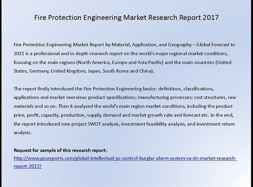 Fire Protection Engineering Market Research Report 2017