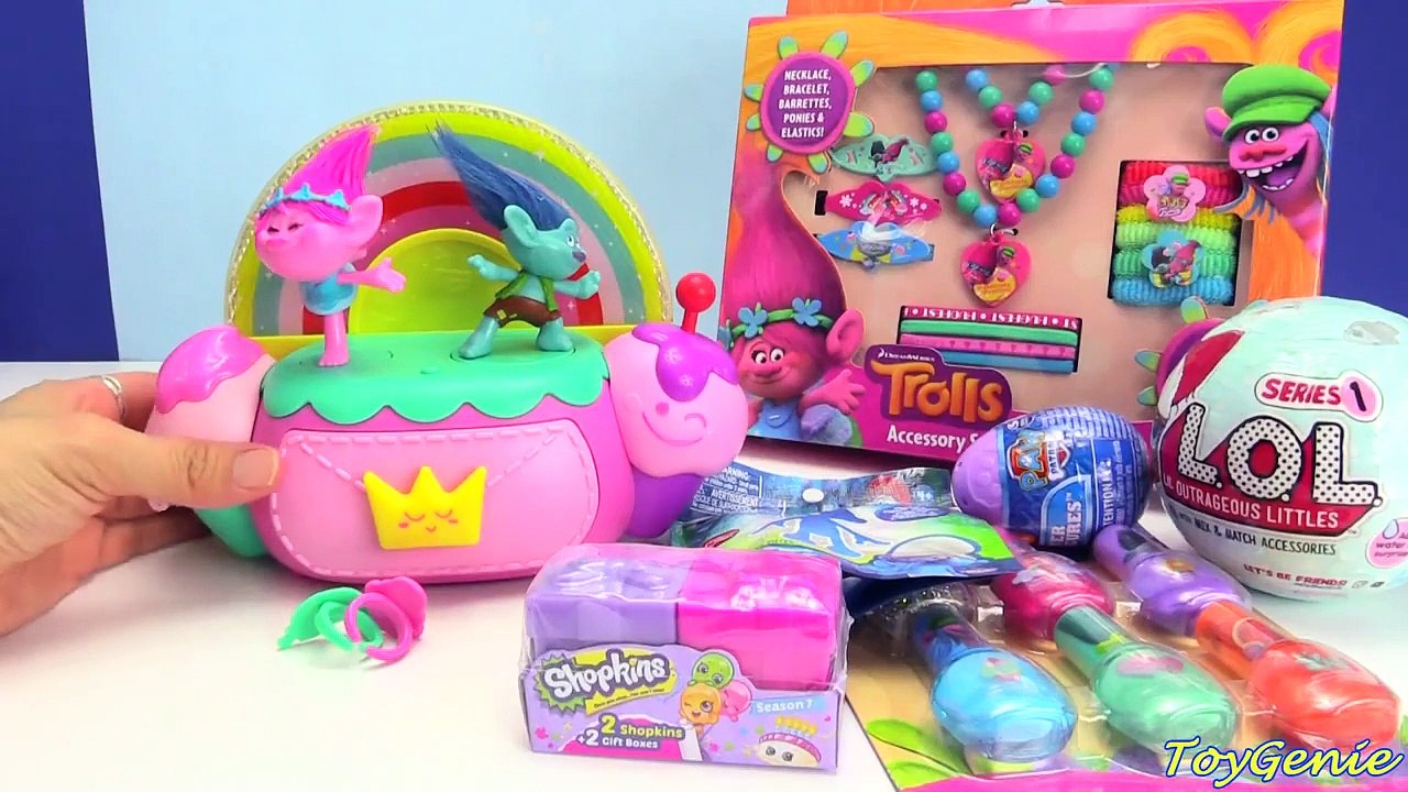 Trolls Poppy Music Jewelry Box with LOL Pee Doll Surprises-f5