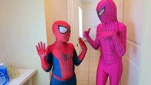 Spiderman vs Joker vs Frozen Elsa Pink Spidergirl - GIANT Donut! w_ Mermaid, Nemo - Fun Superheroes-ll