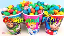 M&M Surprise Cups Disney TMNT Toy Story Hello Kitty Learn Colors Play Doh Dorami Animals Molds Kids-8t-