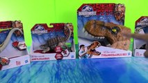 Jurassic World toys dinosaur videos for children T-rex puppet Dilophosaurus Dimorphodon Ankylosaurus-HL2a