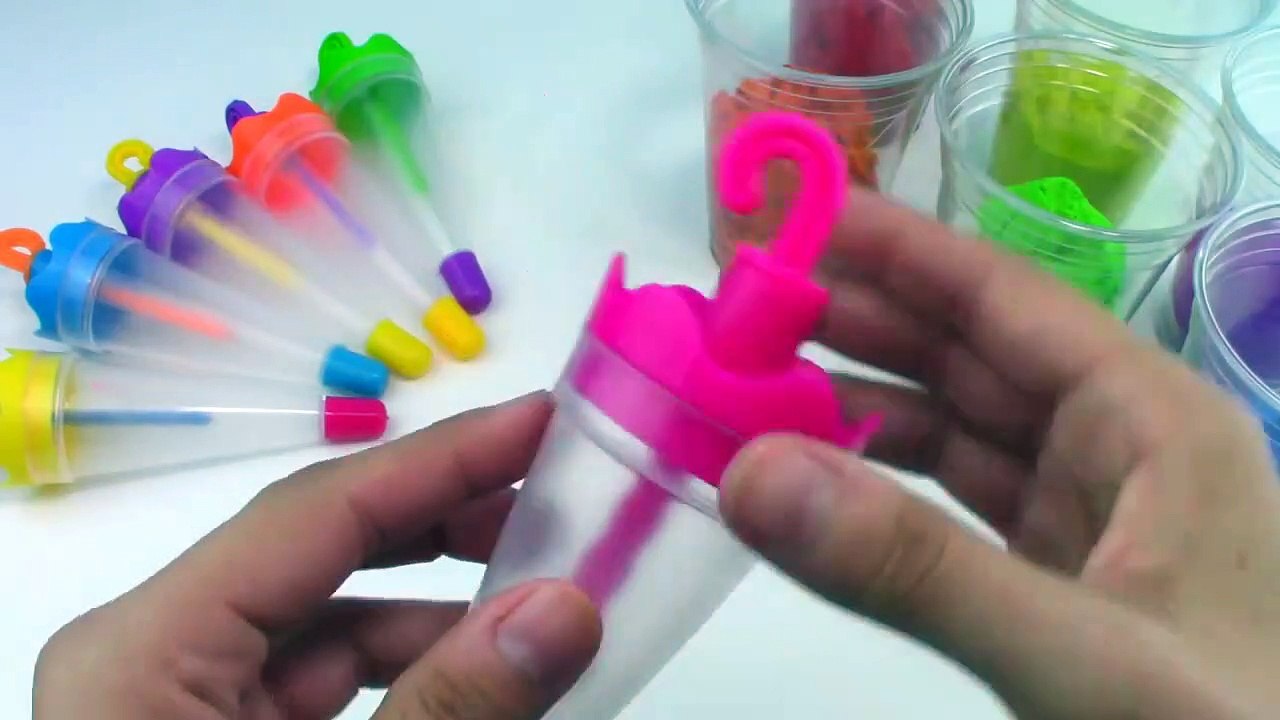 DIY How to make Kinentic Sand Ice Cream Popsicles Umbrella Kinetic Sand Rainbow Learning Colors-QmVJ4VM